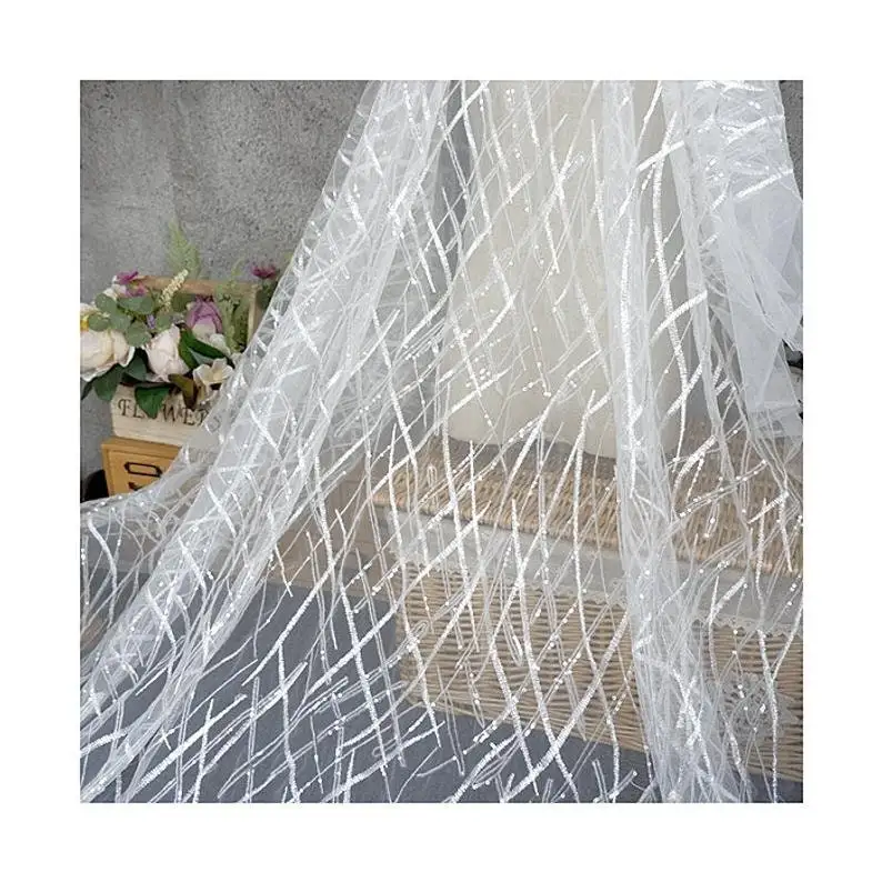 Heavy Sequins Lace fabric Flow - Embroidery Veil avis et prix