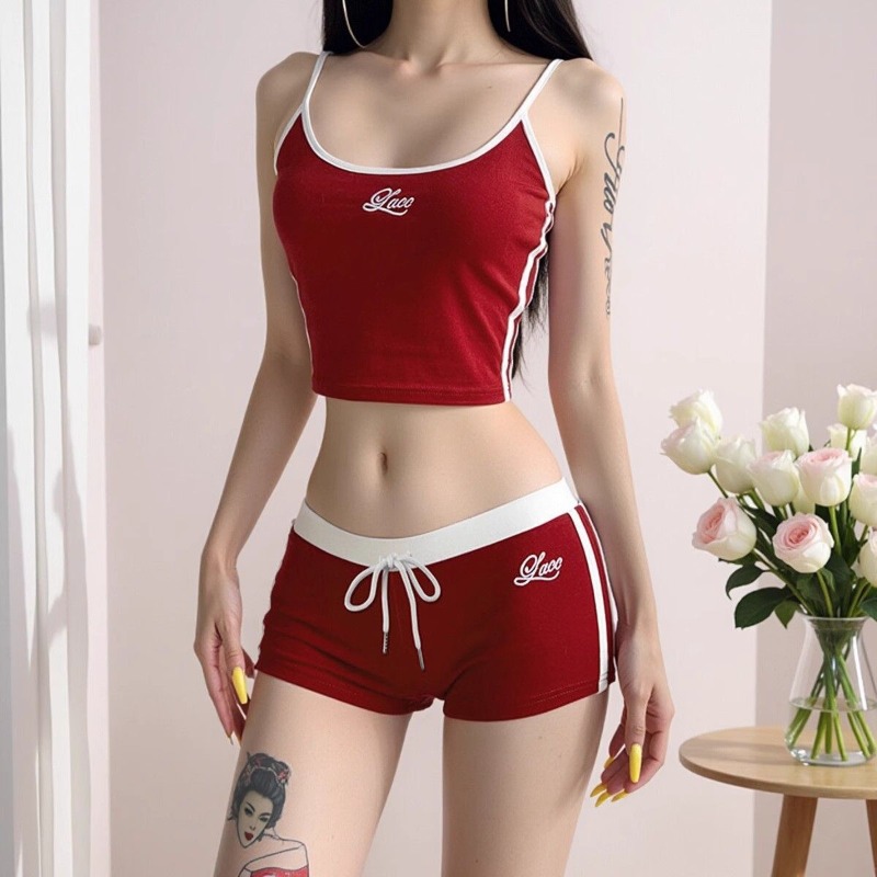 Woman Matching Sets Patchwork  - Embroidery Vest avis et prix