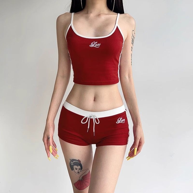 Woman Matching Sets Patchwork  - Embroidery Vest avis et prix