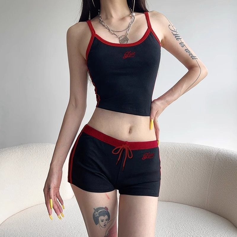 Woman Matching Sets Patchwork  - Embroidery Vest avis et prix