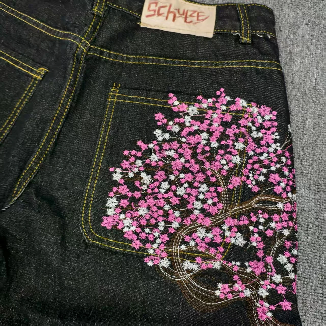 Sakura Pocket Embroidery Fashi - Embroidery Jeans Sakura avis et prix
