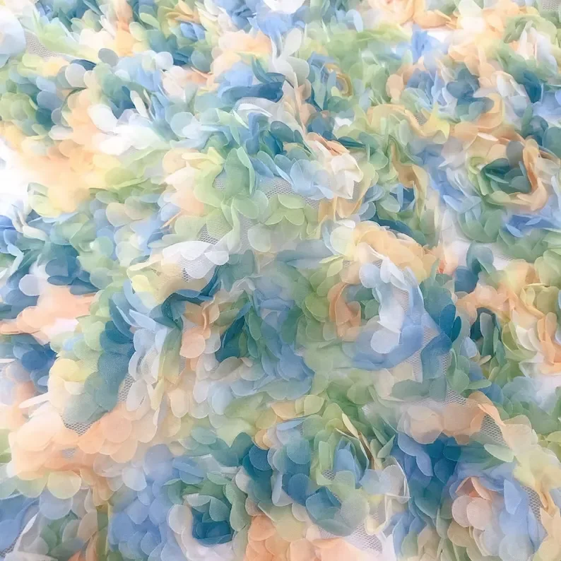 3d chiffon rose flower lace fa - Embroidery Veil avis et prix