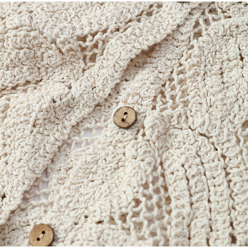 Women's Crochet Knit Shirts Bu - Embroidery Cardigan avis et prix