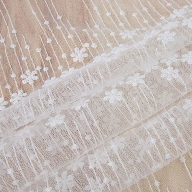 1 yard flower embroidery Lace  - Embroidery Veil avis et prix