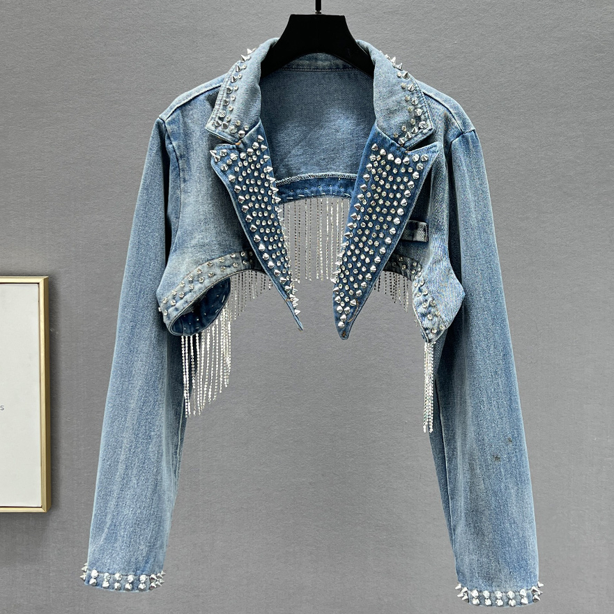 Rhinestone Beaded Tassels Rive - Embroidery Jeans Sakura avis et prix
