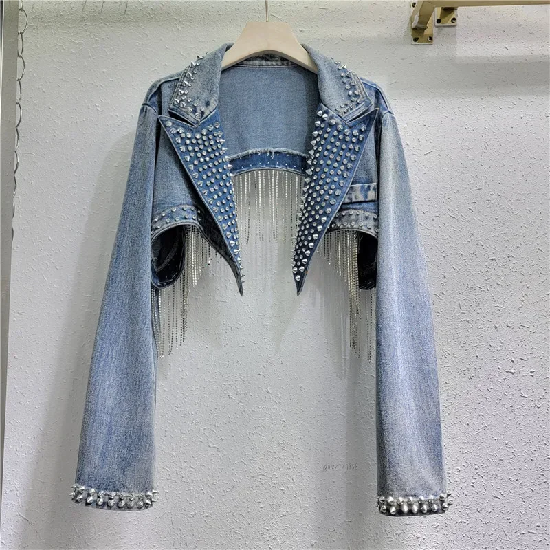 Rhinestone Beaded Tassels Rive - Embroidery Jeans Sakura avis et prix