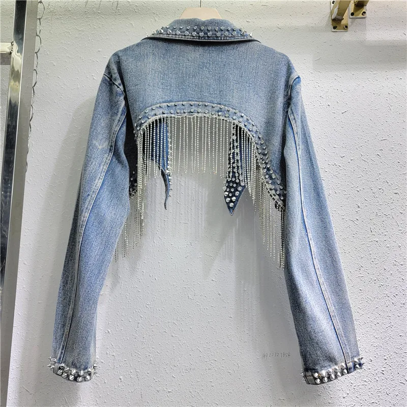 Rhinestone Beaded Tassels Rive - Embroidery Jeans Sakura avis et prix