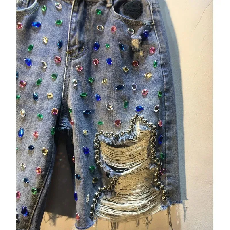 2025 Summer Short Pants High W - Embroidery Jeans Sakura avis et prix