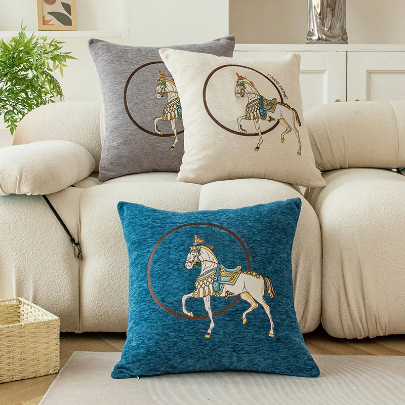 Horse 45cm Throw Pillow Cushio - Embroidery Horse avis et prix