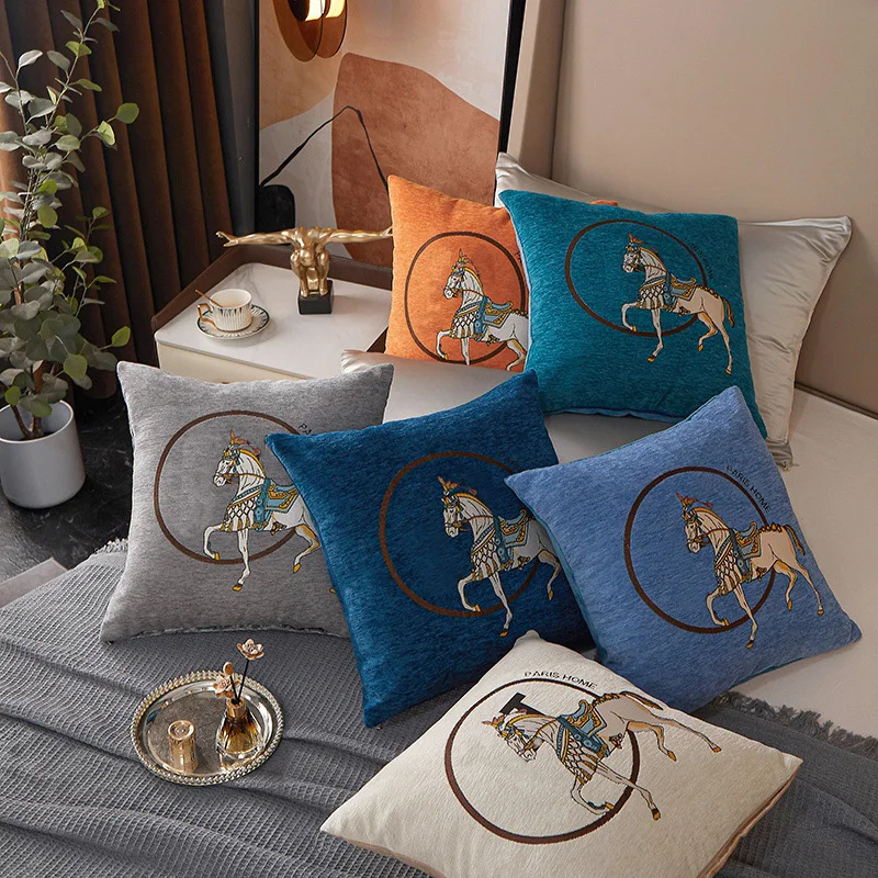 Horse 45cm Throw Pillow Cushio - Embroidery Horse avis et prix