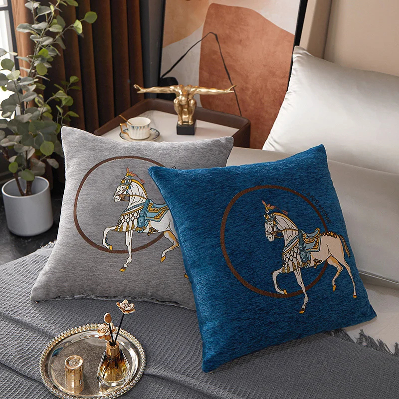 Horse 45cm Throw Pillow Cushio - Embroidery Horse avis et prix
