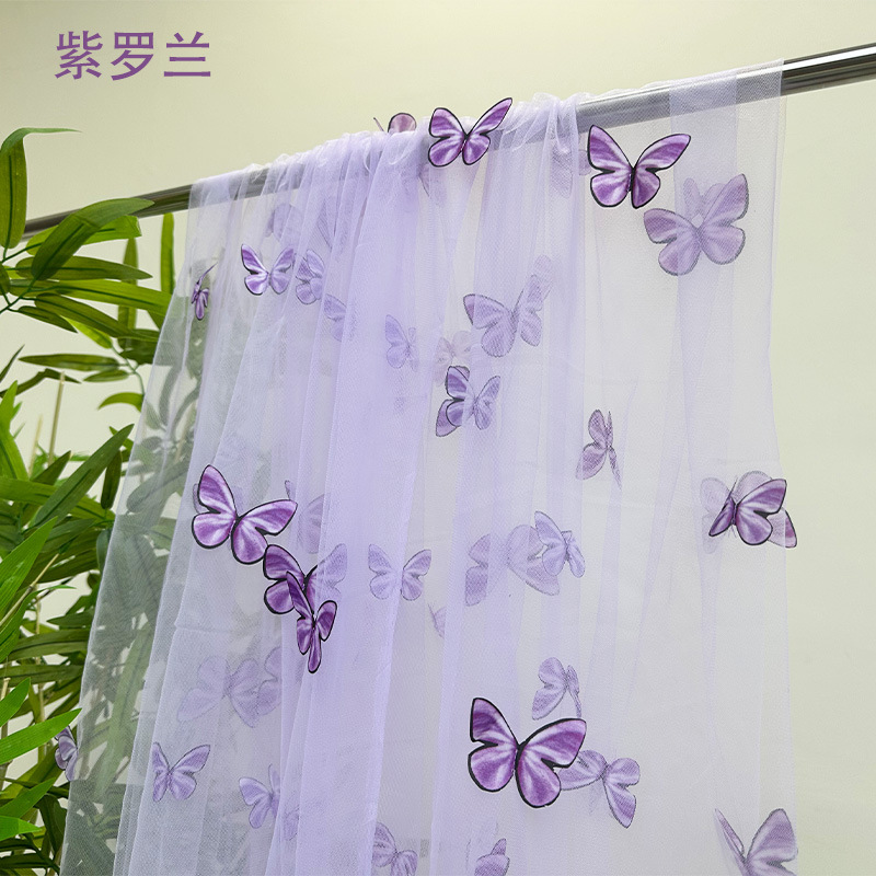 3D Butterfly Embroidery Tulle  - Embroidery Net Fabric avis et prix
