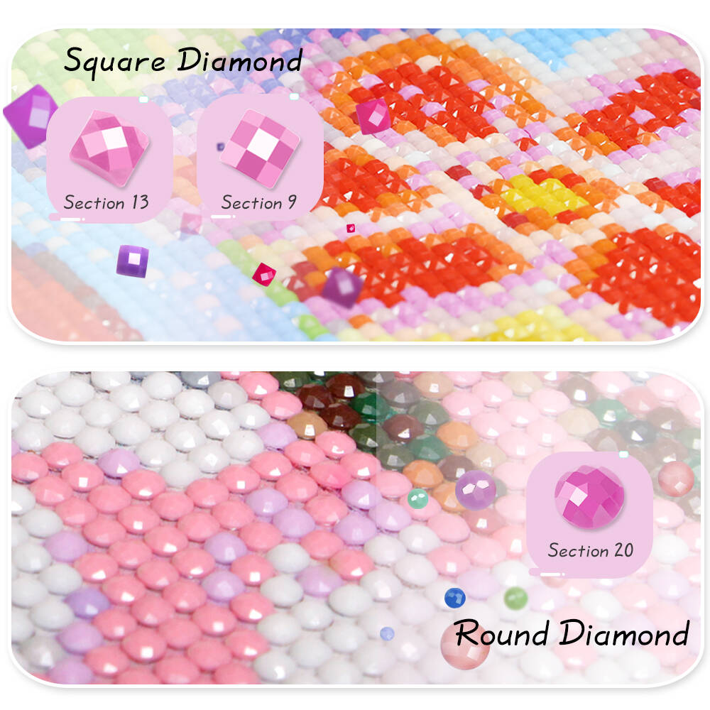 Full Square Round Diamond Pain - Embroidery Rose avis et prix