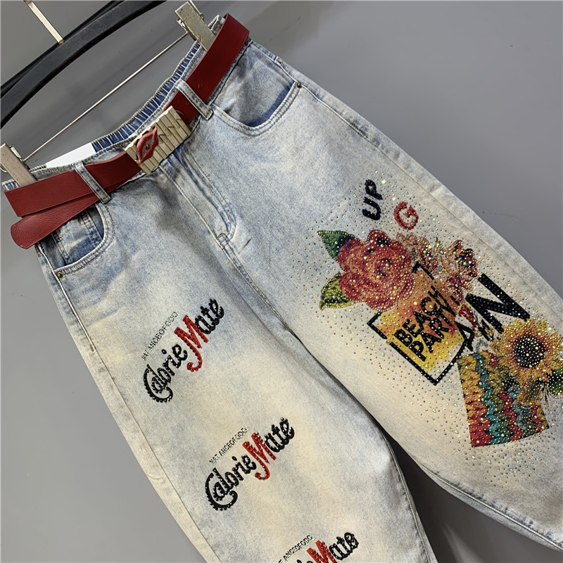 High Waisted Jeans 2023 Spring - Embroidery Jeans Sakura avis et prix
