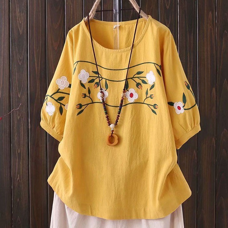 Plus-size Women's Spring and S - Embroidery On Shirt avis et prix