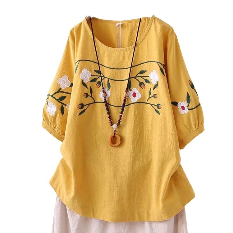 Plus-size Women's Spring and S - Embroidery On Shirt avis et prix
