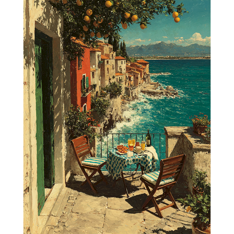 CHENISTORY Balcony Coastal Vil - Embroidery Translate avis et prix