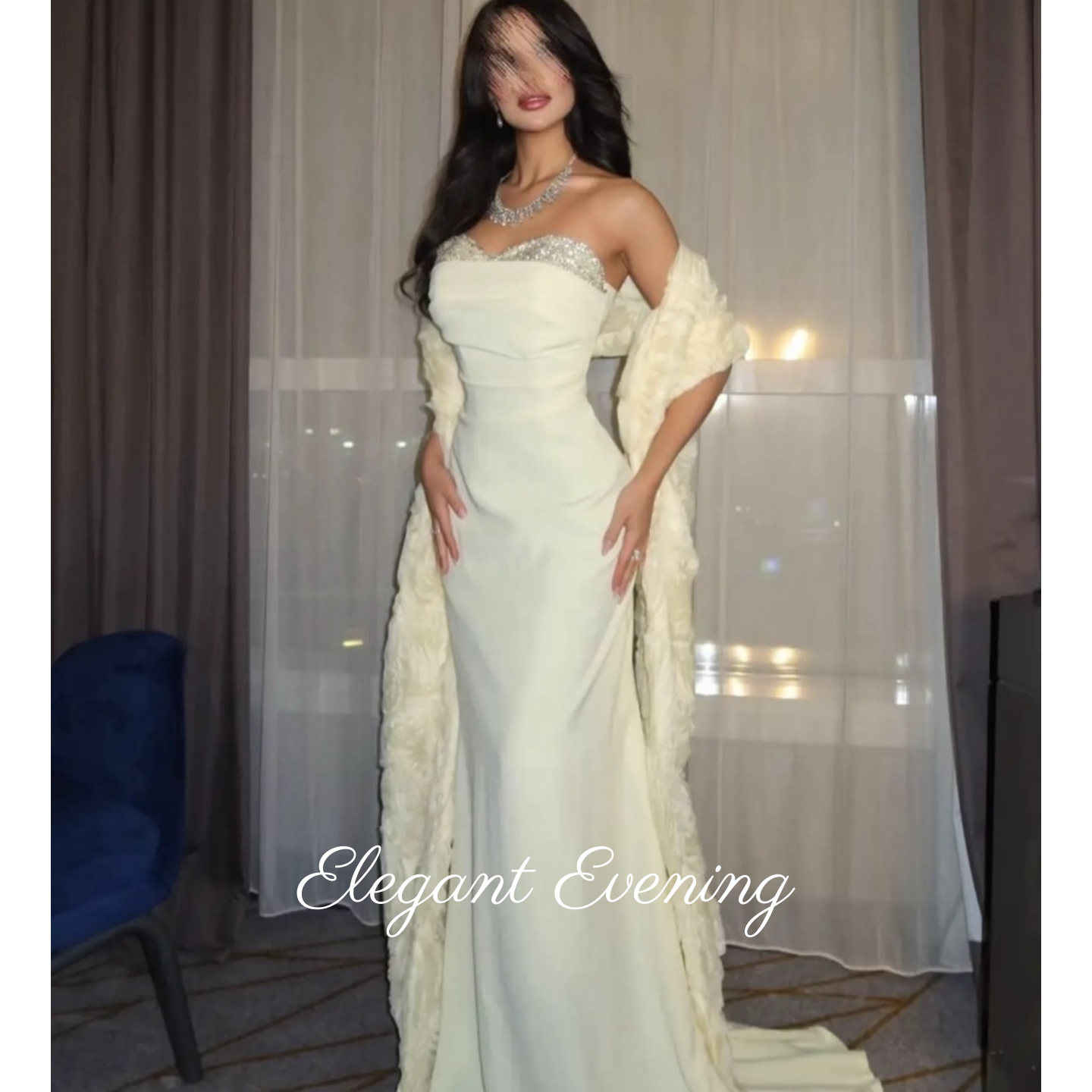 Elegant Vintage Evening Dress  - Embroidery Yellow Flower avis et prix